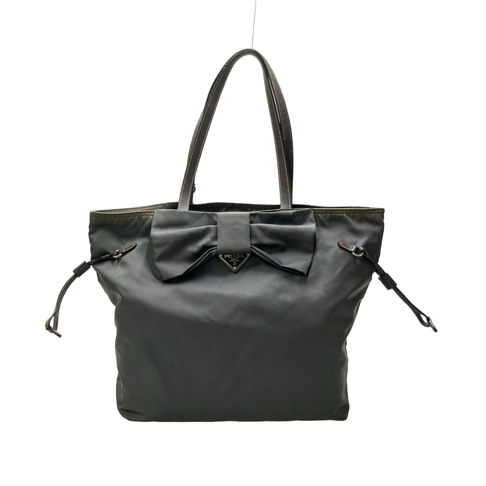 Prada Tessuto Bow Tote Bag black